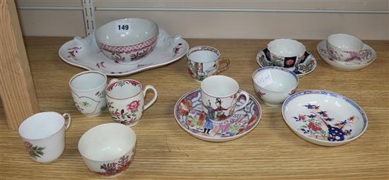 A group of Worcester First Period tea and coffee wares, c1770-1800 and other manufacturers